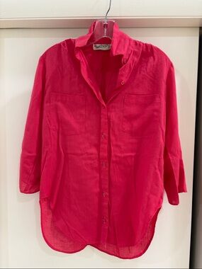 Bright Pink Button-Up Shirt
